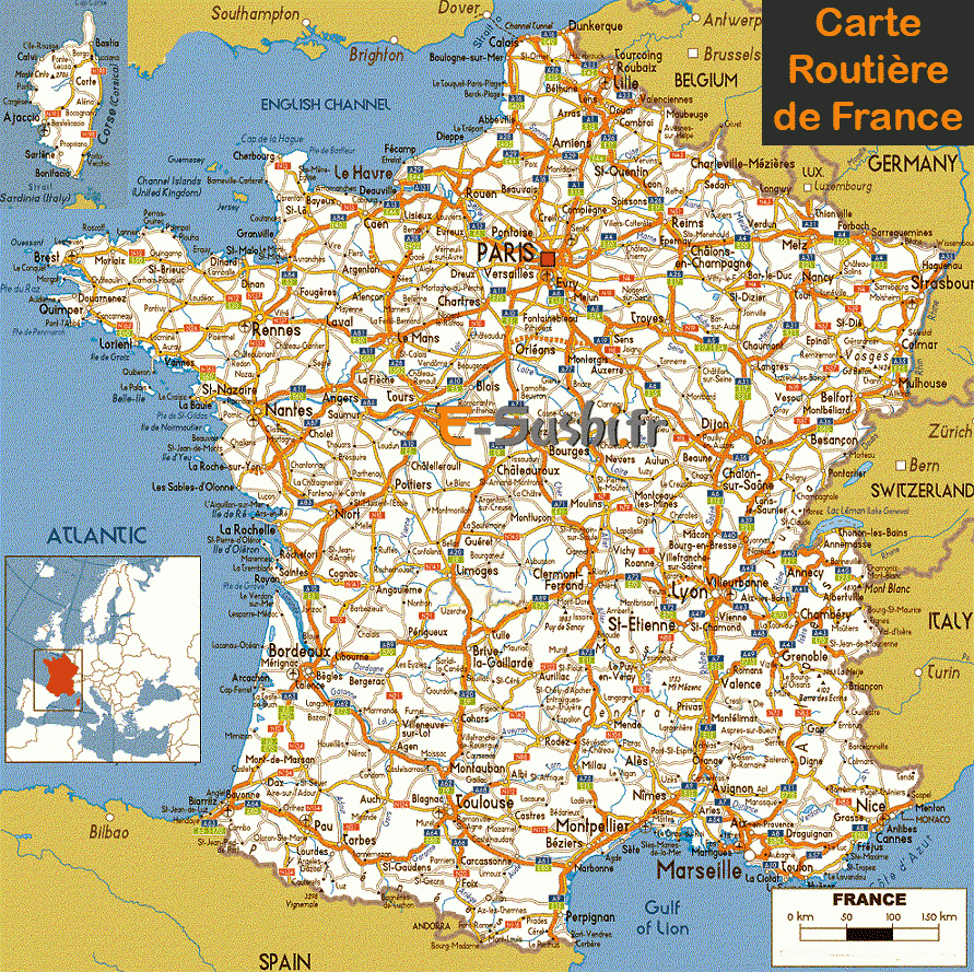 Carte Routière De La France À Imprimer | My Blog pour Carte De France Imprimable