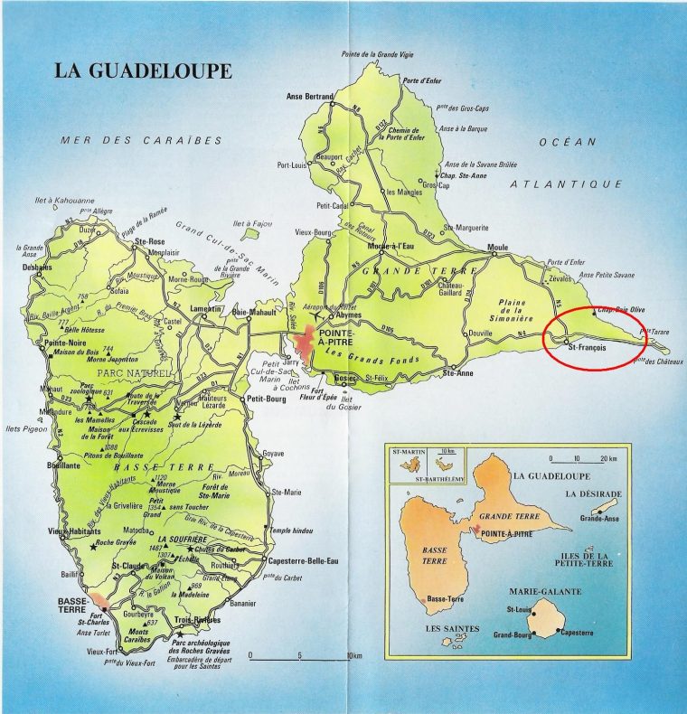 Carte Routière De La Guadeloupe | Guadeloupe Carte encequiconcerne Carte De France Detaillée Gratuite