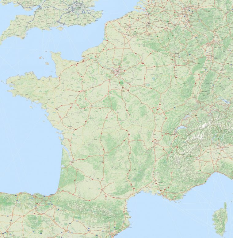 Carte Routière En Haute Résolution concernant Carte De France Grand Format