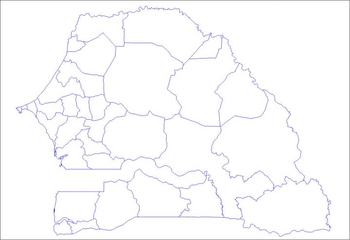 Carte Sénégal Vierge Départements, Carte Vierge Des concernant Carte Département Vierge