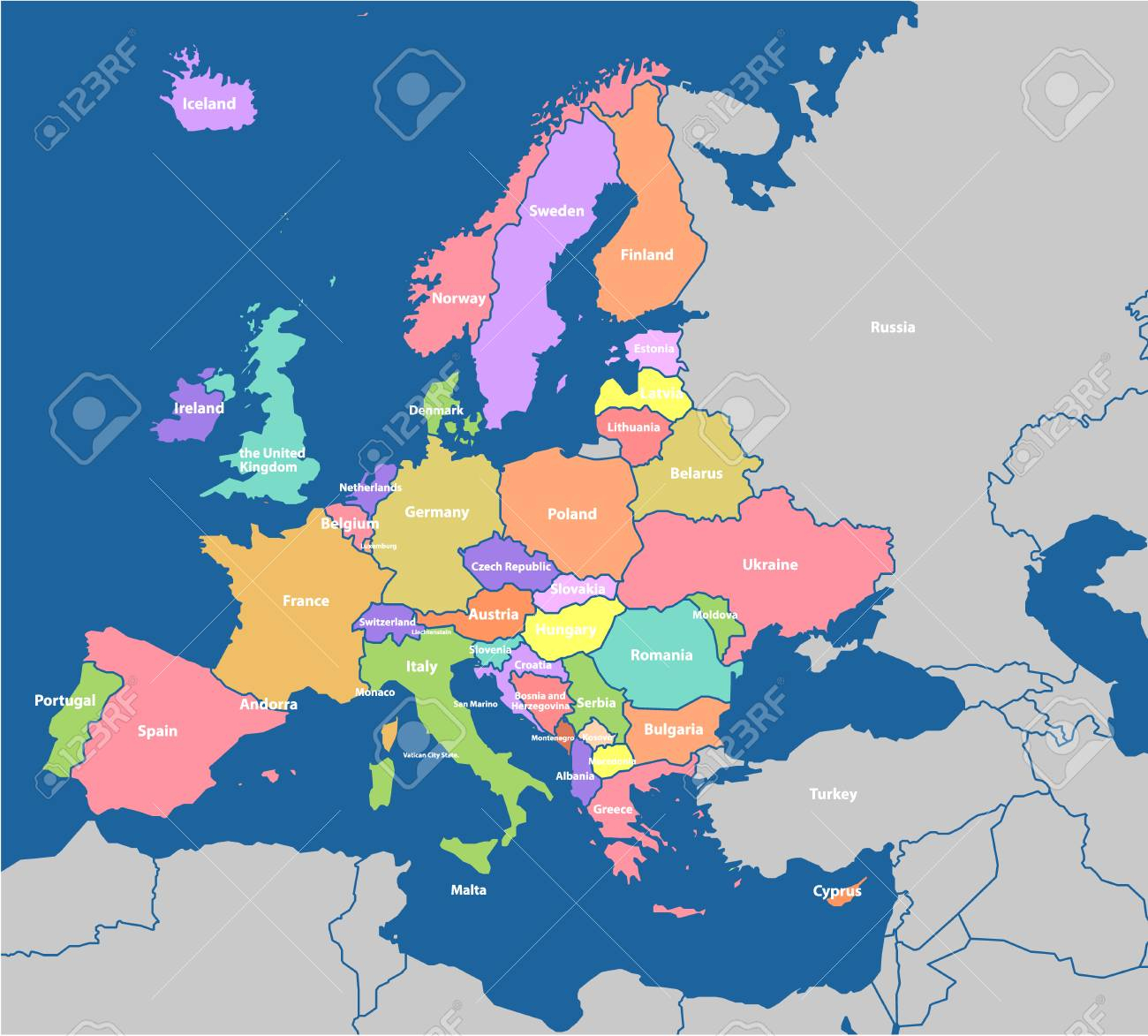 Carte Vectorielle Détaillée De L'europe concernant Carte De L Europe Détaillée