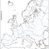 Carte Vierge Sur Les Pays Et Les Fleuves D'europe destiné Carte De L Europe Vierge À Imprimer