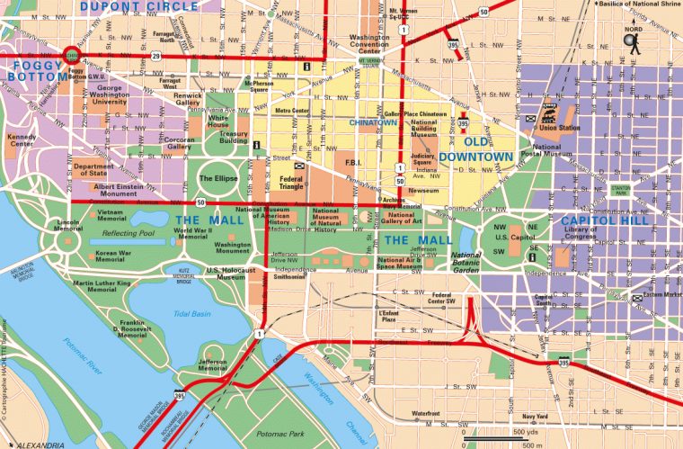 Carte Washington Dc : Plan Washington Dc – Routard encequiconcerne Carte Des Etats Unis À Imprimer