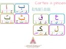 Cartes À Pinces - Alphabet Arabe - | Alphabet Arabe dedans J Apprend L Alphabet Maternelle