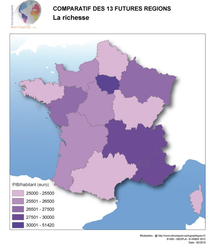 Cartes Comparatives Des Nouvelles Régions En France destiné Carte De France Nouvelle Region