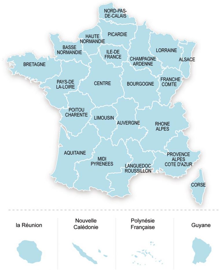 Cartes De France : Cartes Des Régions, Départements Et à Carte Des Régions À Compléter