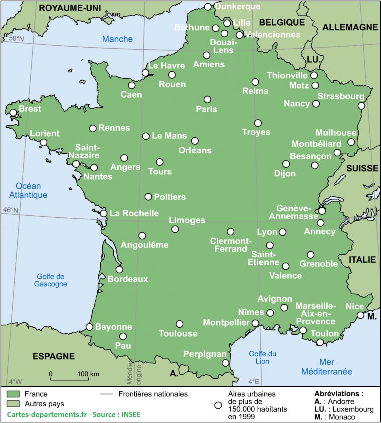 Cartes De France : Cartes Des Régions, Départements Et concernant Carte De France Avec Départements Et Préfectures