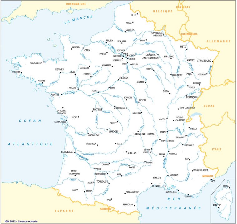 Cartes De France : Cartes Des Régions, Départements Et destiné Carte De France Grand Format