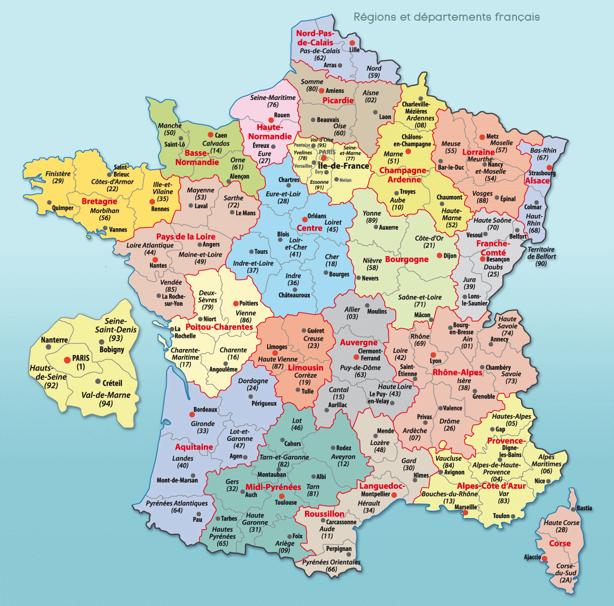 Cartes De France : Cartes Des Régions, Départements Et pour Carte De France Avec Départements Et Préfectures