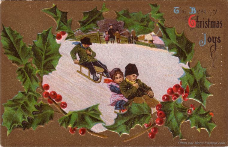 Cartes De Noël Anciennes À Imprimer Gratuitement – Merci Facteur avec Carte Joyeux Noel À Imprimer