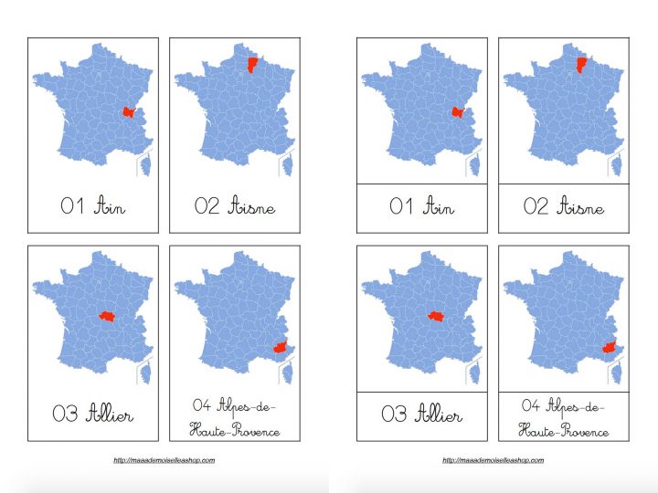 Cartes De Nomenclature – Départements Français (101 Cartes + Pochette De  Rangement) avec Carte Des Départements Français