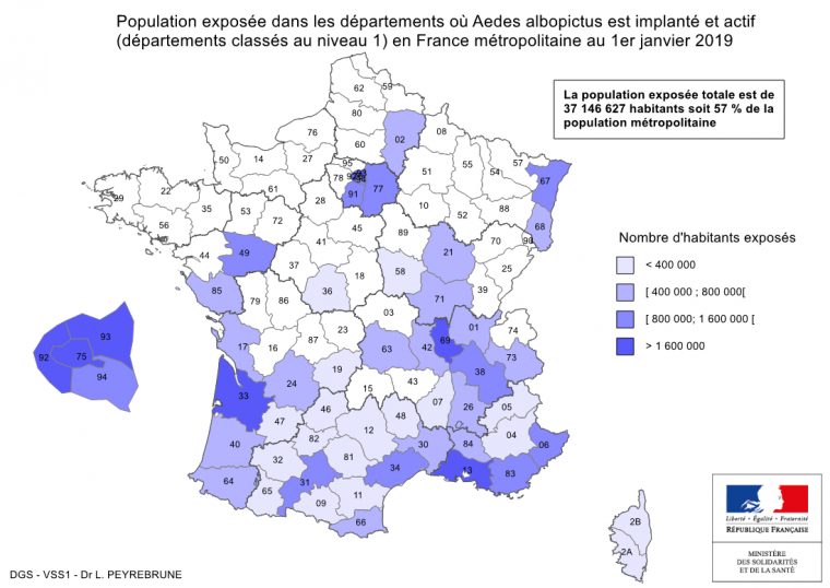 Cartes De Présence Du Moustique Tigre (Aedes Albopictus) En à Carte Numero Departement