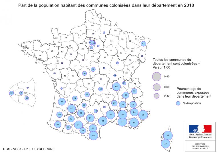 Cartes De Présence Du Moustique Tigre (Aedes Albopictus) En encequiconcerne Tableau Des Départements Français