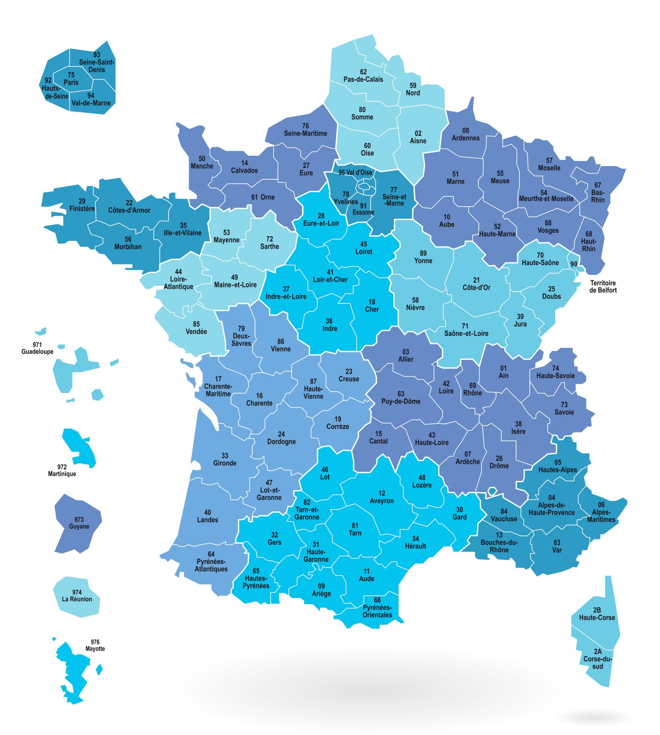 Cartes Des Départements Et Régions De La France - Cartes De avec Carte De France Et Departement 
