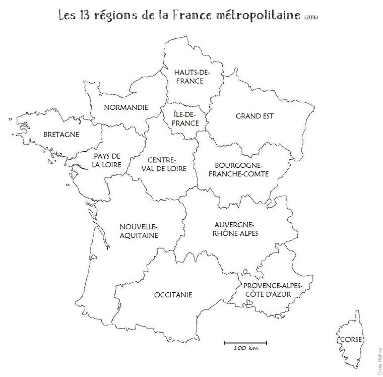 Cartes Des Régions De La France Métropolitaine – 2016 avec 13 Régions Françaises