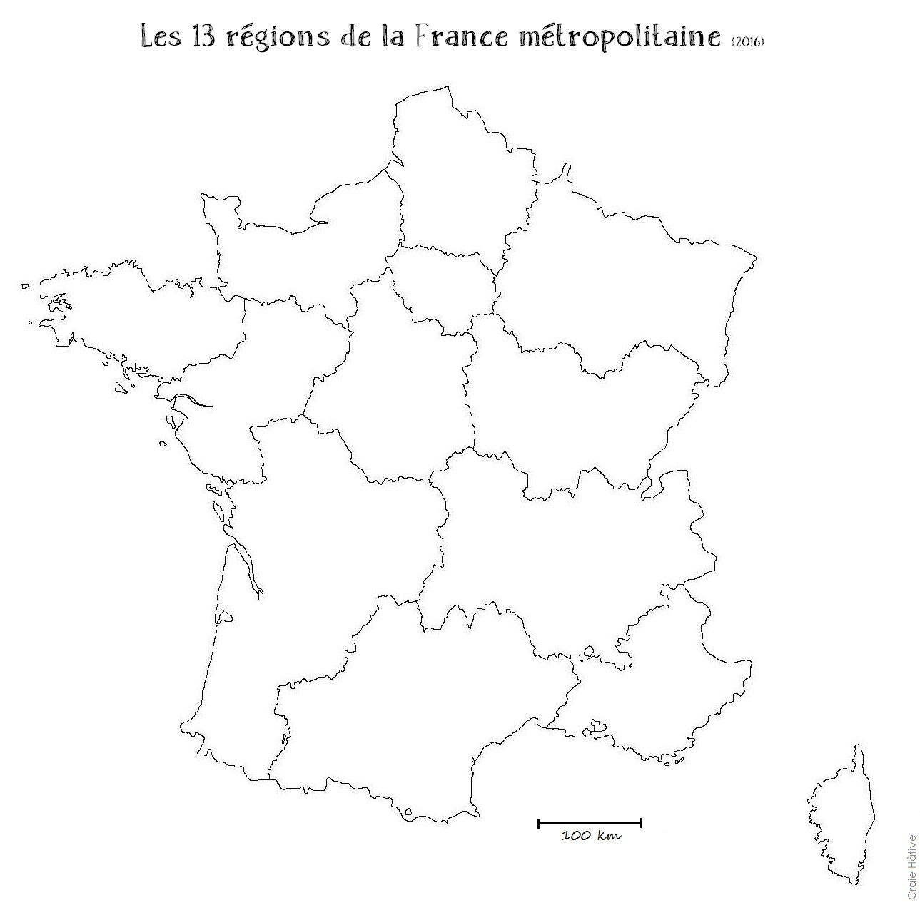 Cartes Des Régions De La France Métropolitaine - 2016 avec Carte De France A Remplir