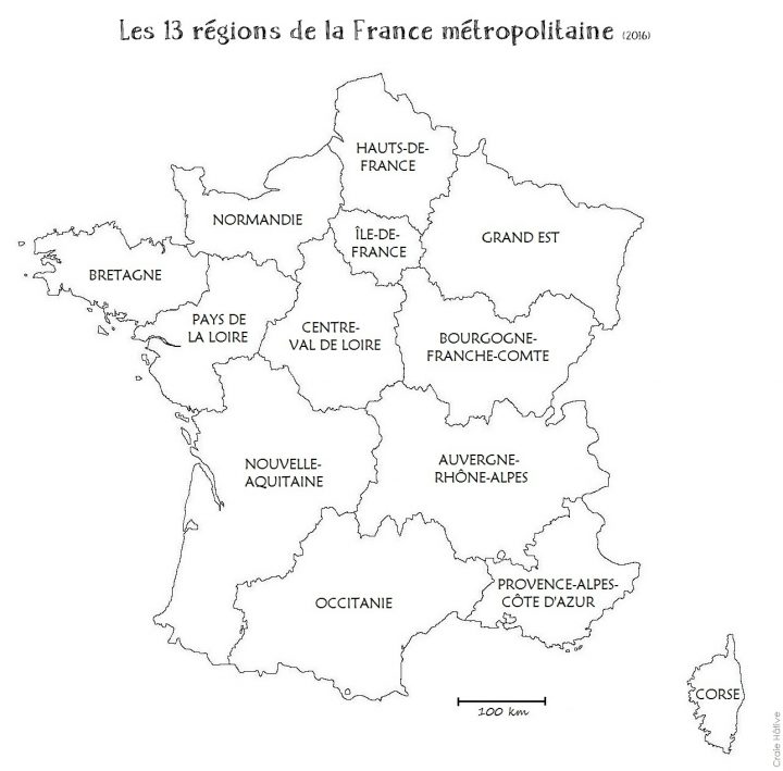 Cartes Des Régions De La France Métropolitaine – 2016 avec Carte Vierge De La France