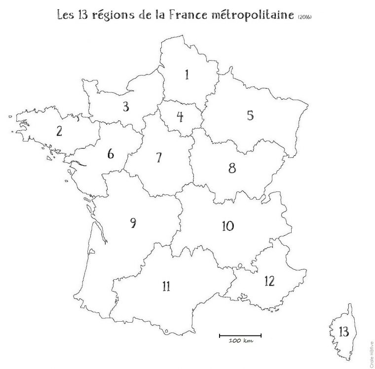 Cartes Des Régions De La France Métropolitaine – 2016 concernant Les 13 Régions