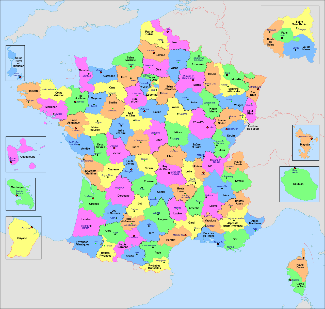 Cartes Des Villes Et Quiz - Cartes De France dedans Carte De France Grand Format
