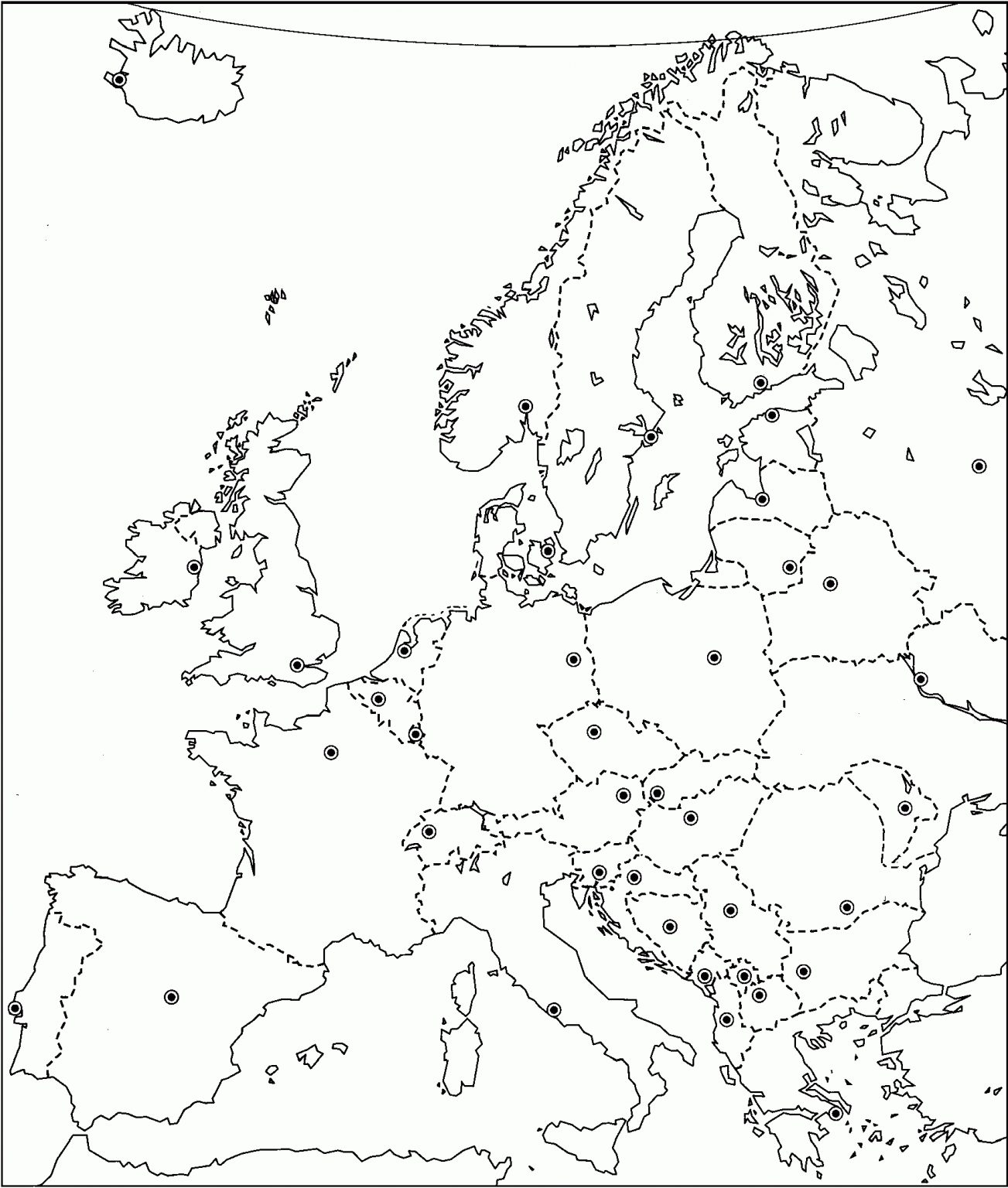 Контурная карта зарубежной европы распечатать