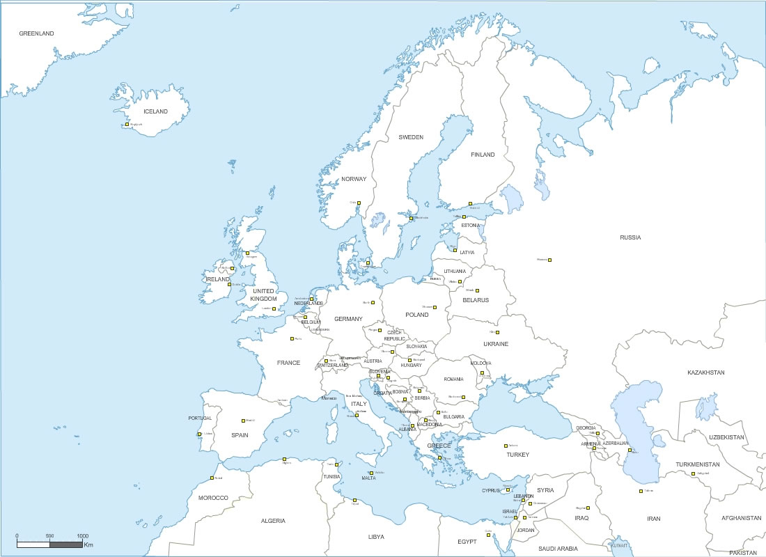 Cartes Europe intérieur Carte Europe Sans Nom Des Pays