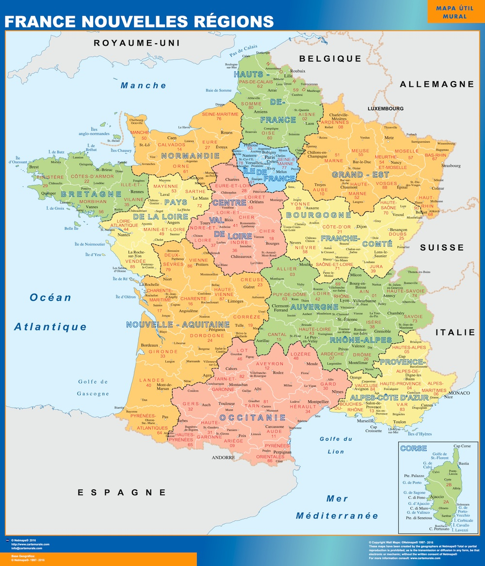 Cartes France Et Monde | Netmaps France encequiconcerne Carte De France Grand Format