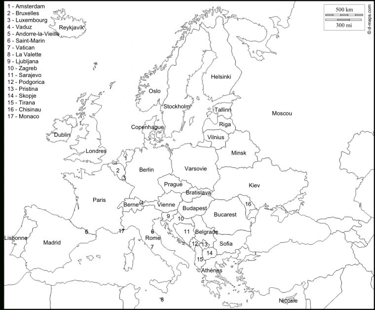 Cartes Localisation Des Capitales pour Europe Carte Capitale