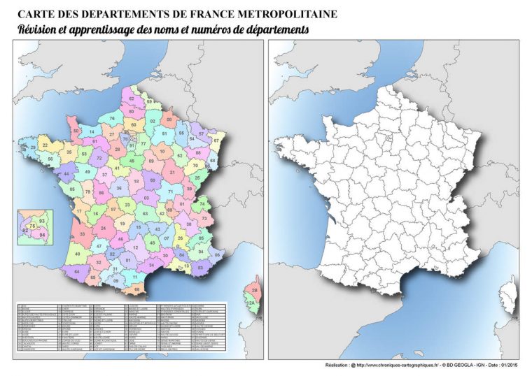 Cartes Muettes De La France À Imprimer – Chroniques pour Carte De France Numéro Département