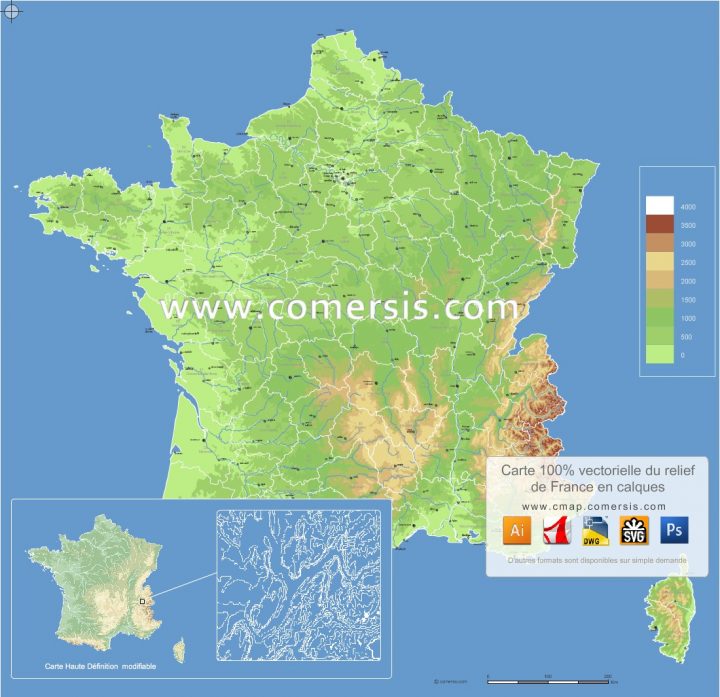 Cartes Vectorielles France encequiconcerne Carte De France Avec Region