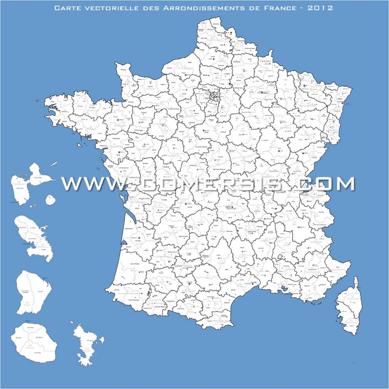 Cartes Vectorielles France encequiconcerne Carte Des Départements De France 2017