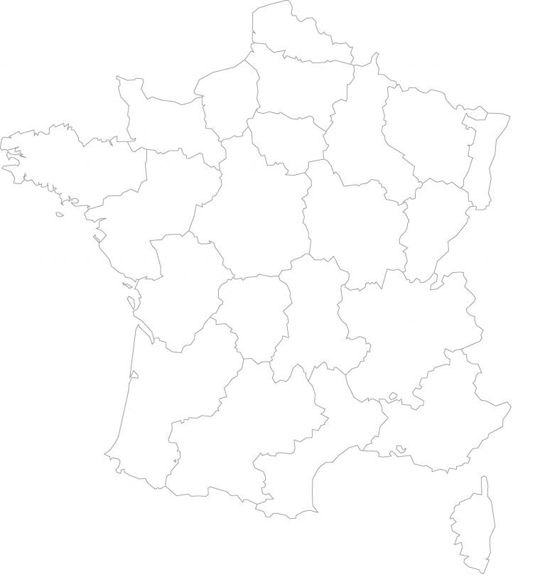 Cartes Vierges De La France À Imprimer – Chroniques à Carte Vierge Des Régions De France