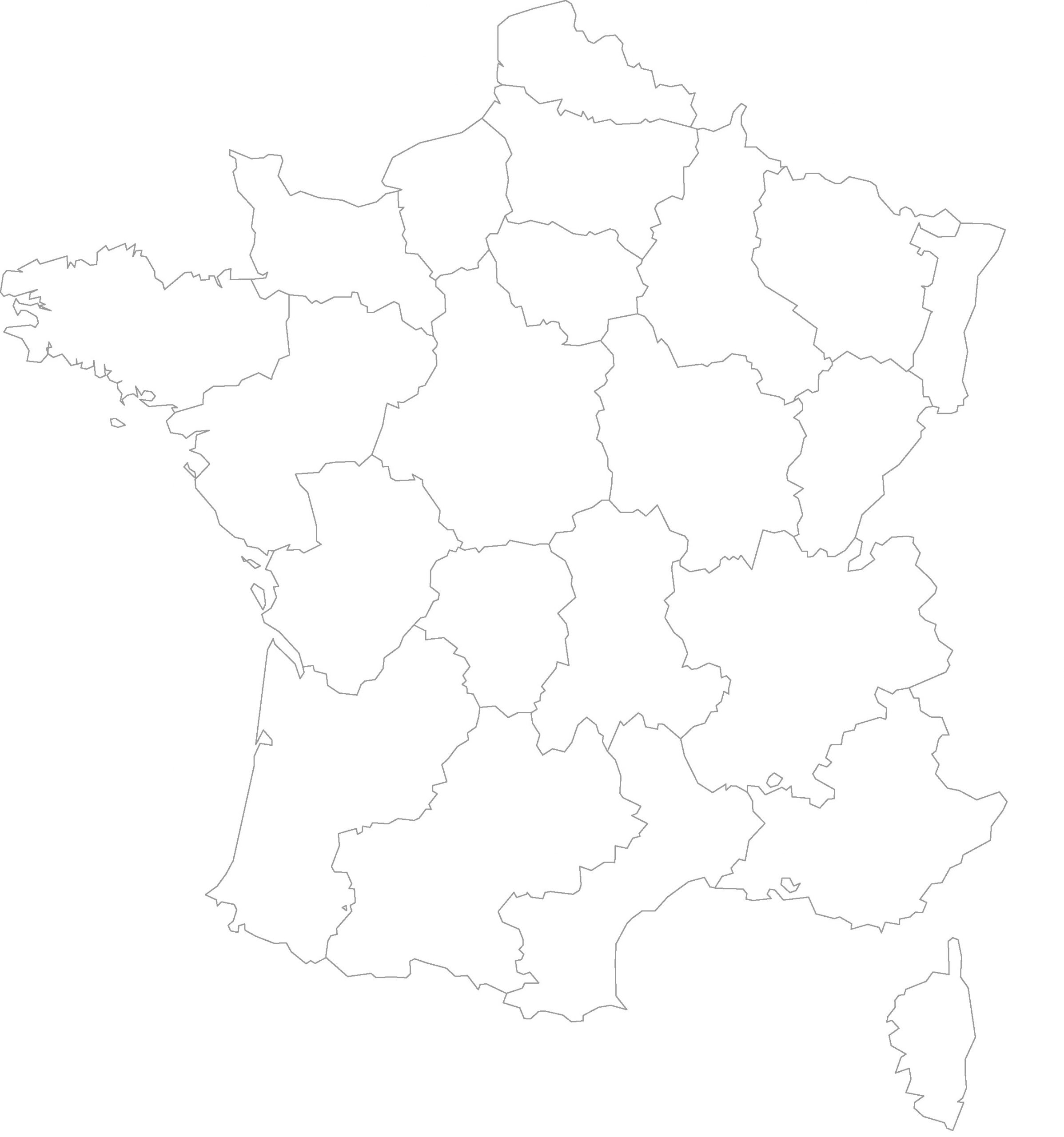 Cartes Vierges De La France À Imprimer - Chroniques dedans Carte Des Régions De France Vierge 