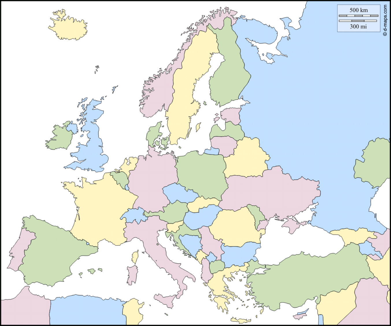 Cartes Vierges Non Numérotées encequiconcerne Carte Europe Vierge 