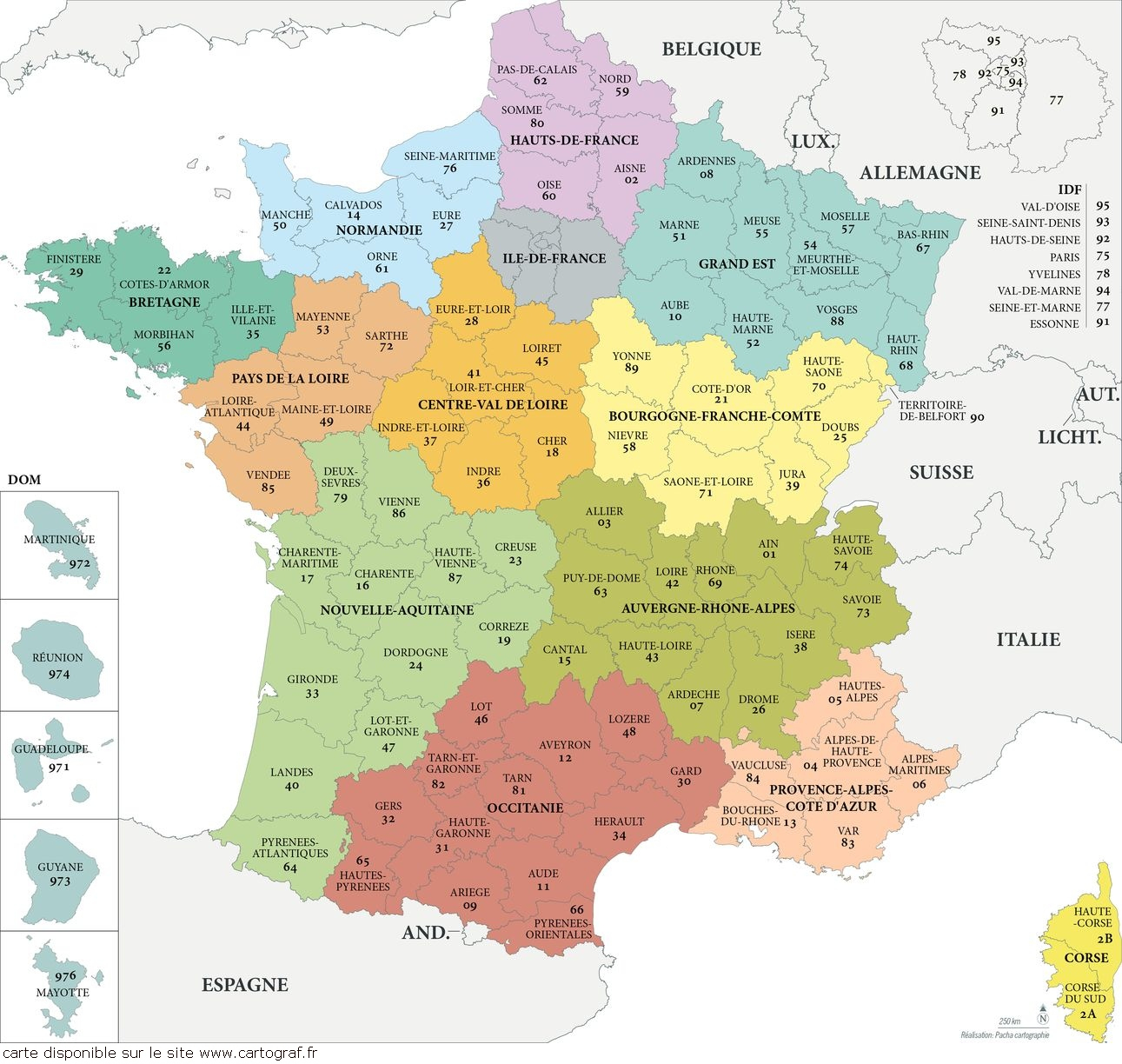Cartograf.fr : Carte De La France : Page 2 encequiconcerne Carte France Région Vierge 