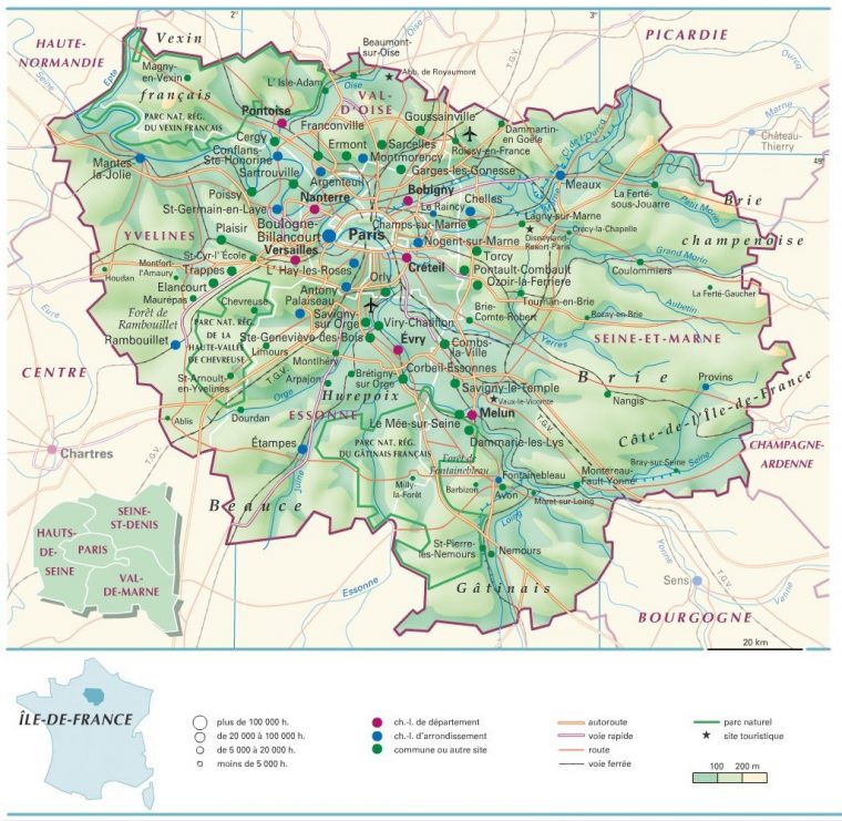 Cartograf.fr : Carte De L'île-De-France dedans Carte Geographique Du France