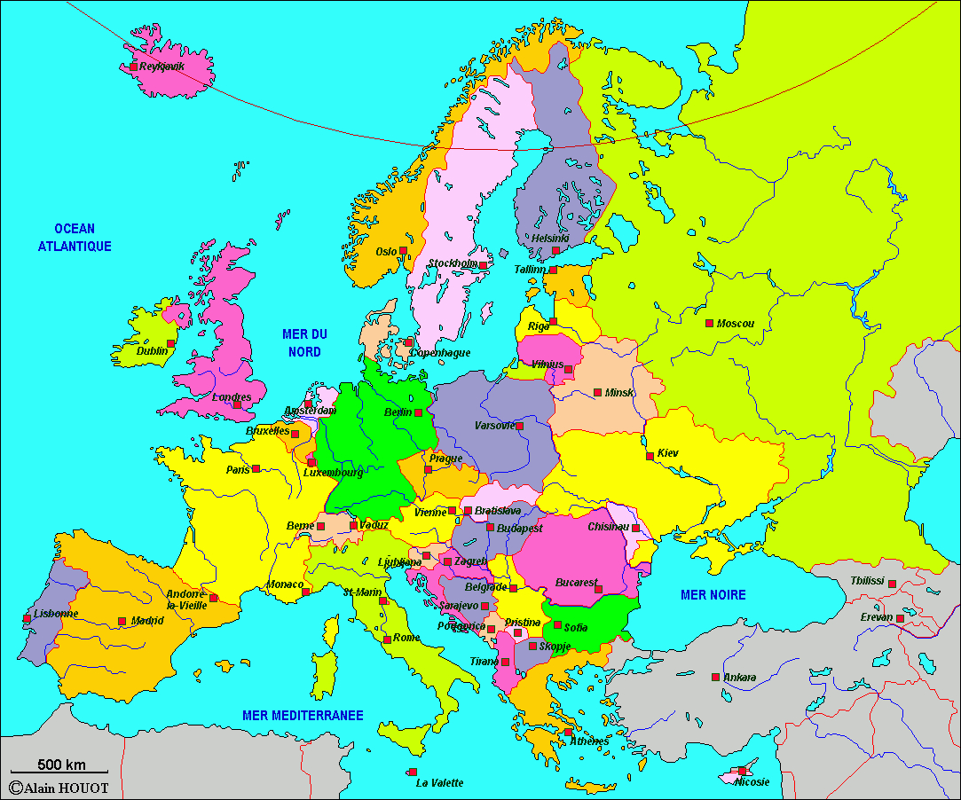 Cartograf.fr : Carte Europe : Page 7 tout Carte D Europe Avec Pays Et Capitales 