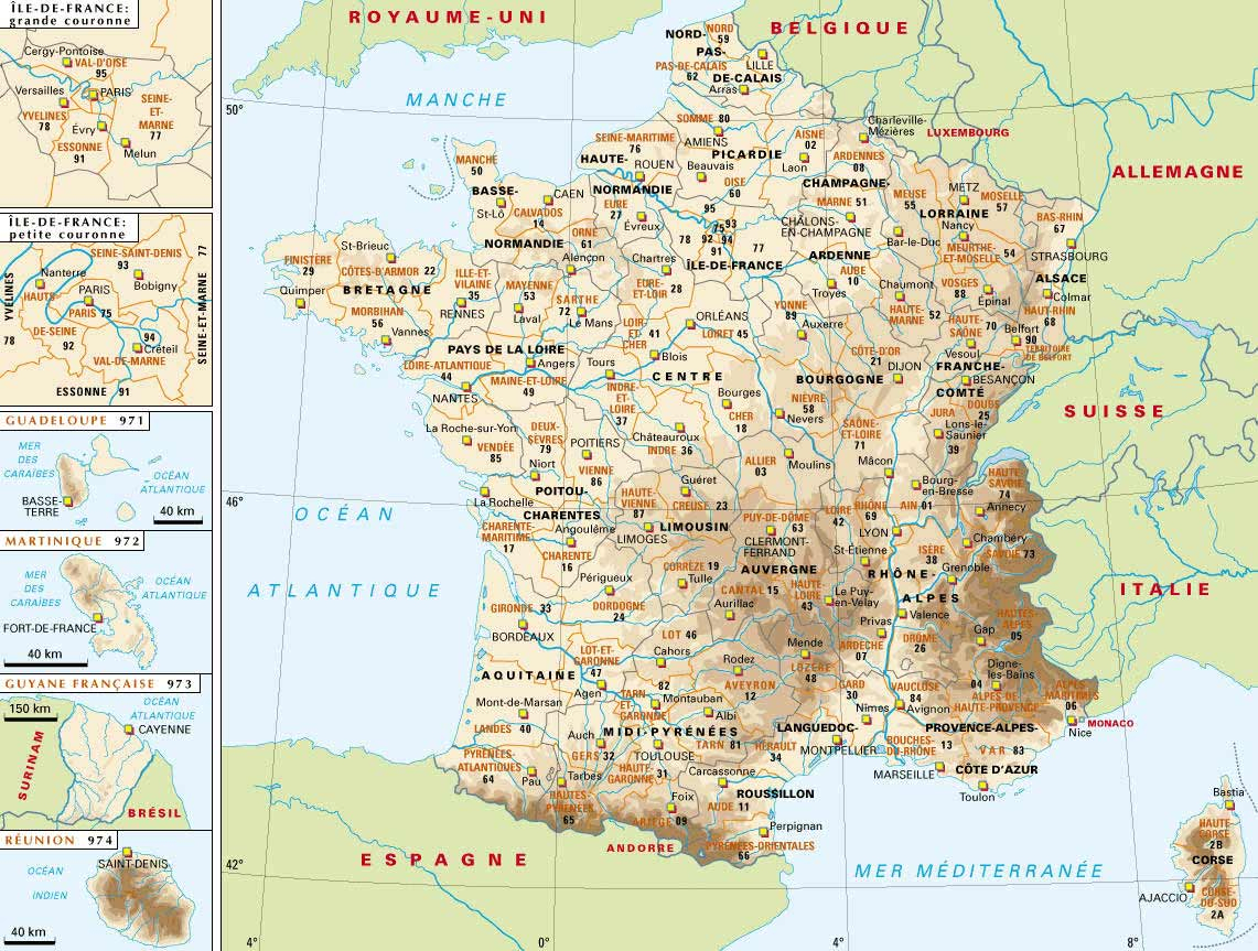Cartograf.fr : Carte France : Page 3 encequiconcerne Carte De France Et Departement 