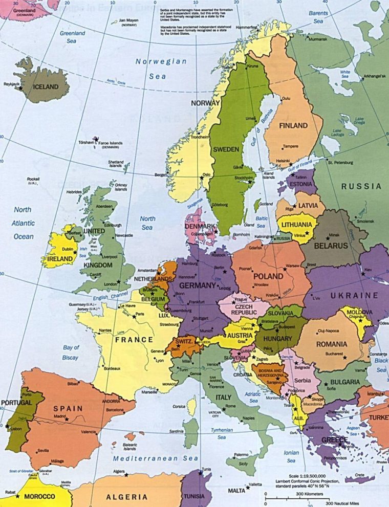 Cartograf.fr : Les Cartes Des Continents : L'europe concernant Carte Europe Capitales Et Pays