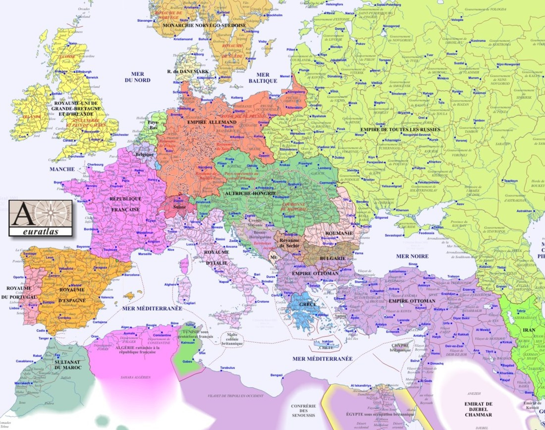 Cartograf.fr : Les Cartes Des Continents : L'europe intérieur Carte D Europe En Francais