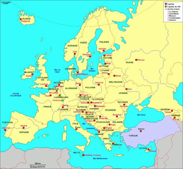 Cartograf.fr : Les Cartes Des Continents : L'europe : Page 2 avec Apprendre Pays Europe