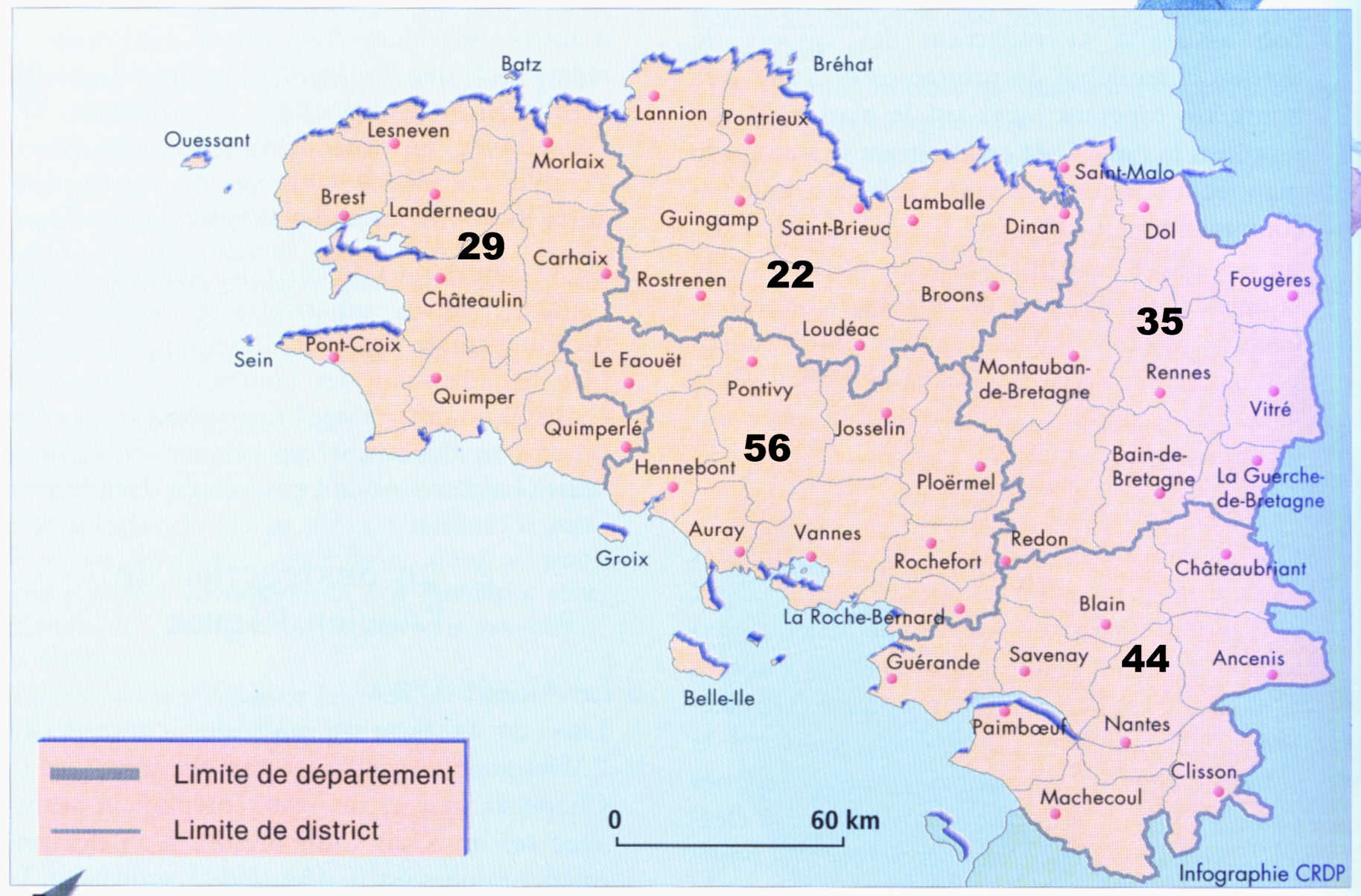 Cartograf.fr : Régions France : La Bretagne - Version Mobile à Carte Avec Les Departement
