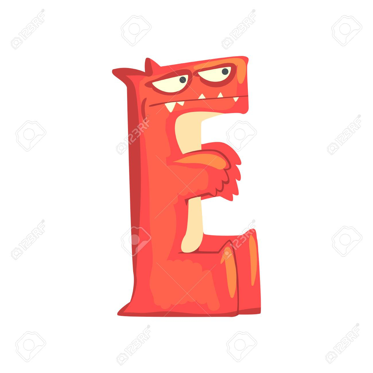 Cartoon Character Monster Letter E à Dessin Lettre E