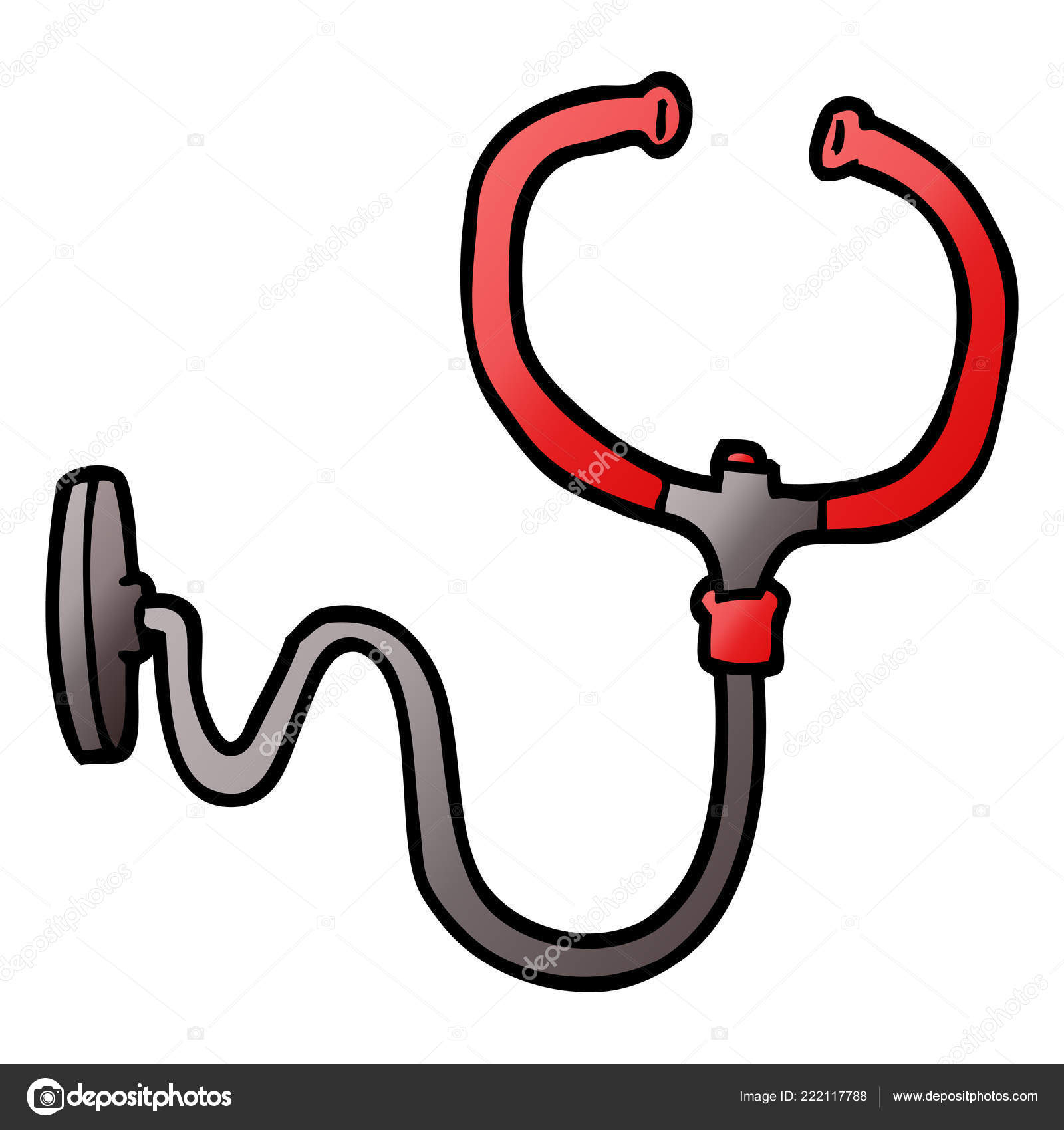 Cartoon Doodle Stethoscope Vector Illustration — Stock serapportantà Dessin Stéthoscope