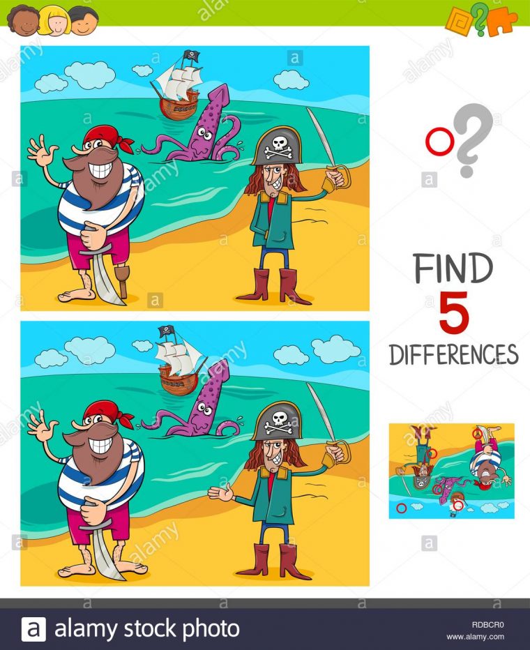 Cartoon Illustration De Trouver Cinq Différences Entre Les serapportantà Les 5 Differences