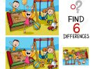 Cartoon Illustration De Trouver La Différence D'activités Éducatives Pour  Les Enfants Avec Les Enfants Sur Playground avec Trouver La Différence