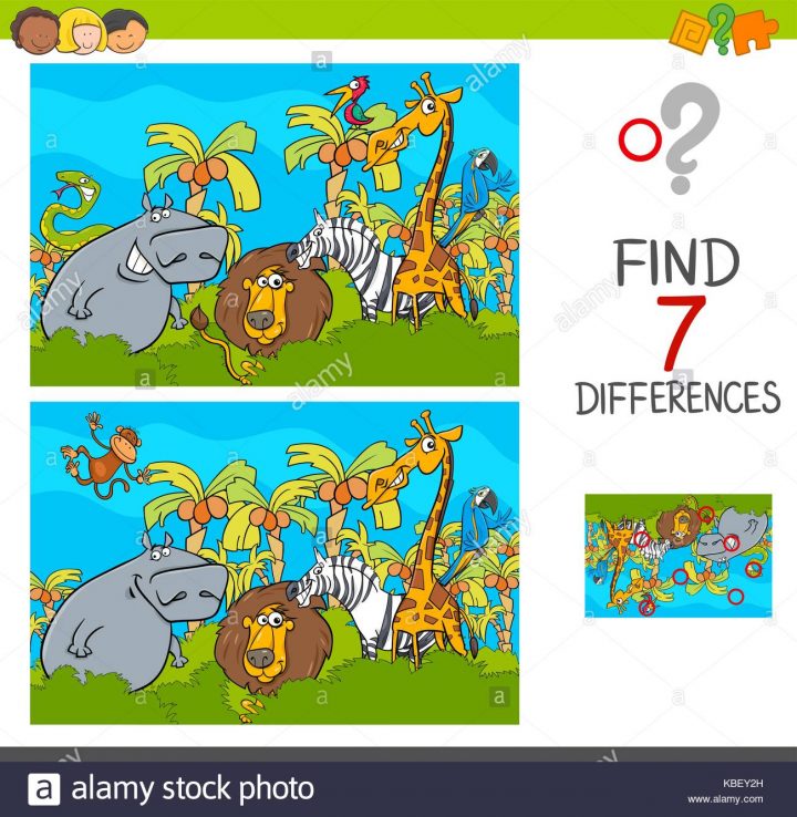 Cartoon Illustration De Trouver Les Différences Entre Les intérieur Trouver Les Difference