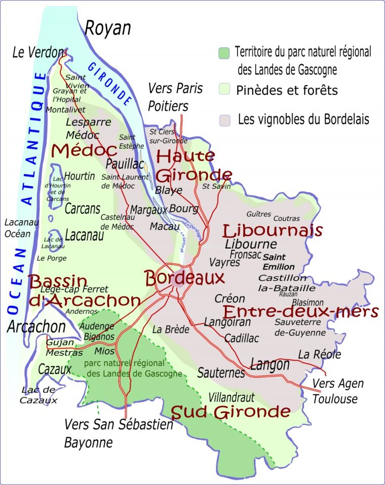 Caruso33 • Carte De La Gironde- Région Nouvelle Aquitaine destiné Carte Region Departement