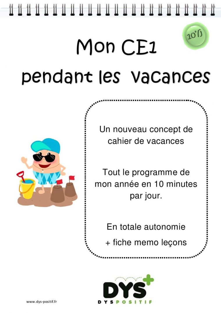 Ce1 – 2Ème Primaire – Cahiers De Vacances Dys À Imprimer concernant Journal De Vacances A Imprimer