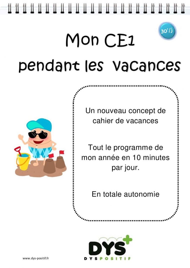 Ce1 – 2Ème Primaire – Cahiers De Vacances Dys À Imprimer tout Cahier De Vacances Maternelle À Imprimer