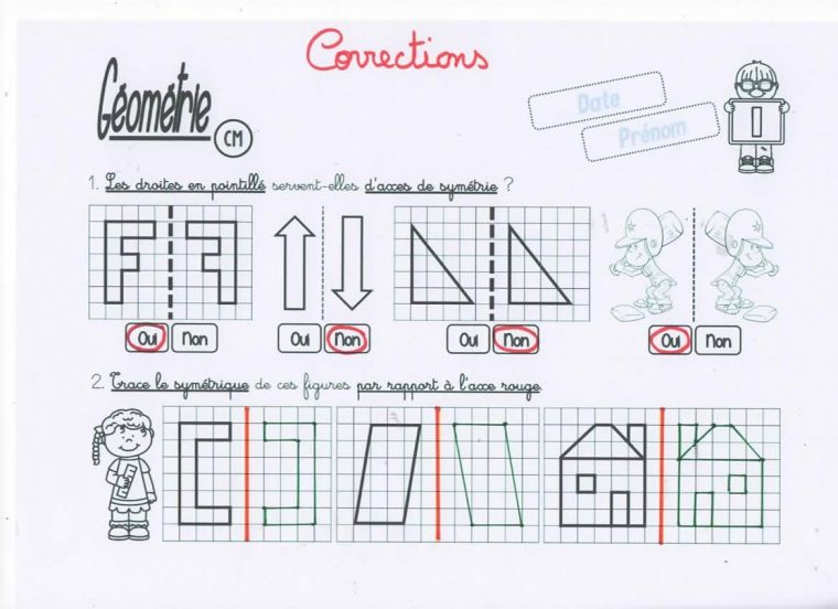 Ce2 Cm1 – Ecole Sainte Anne tout Symétrie Cm1 Évaluation